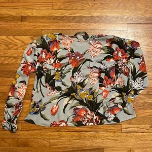 Long sleeve cropped floral top